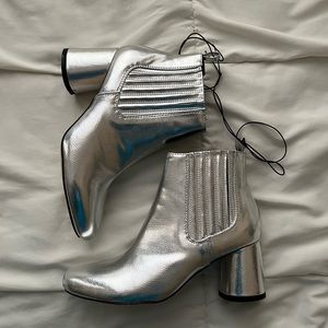 Silver ankle boots
